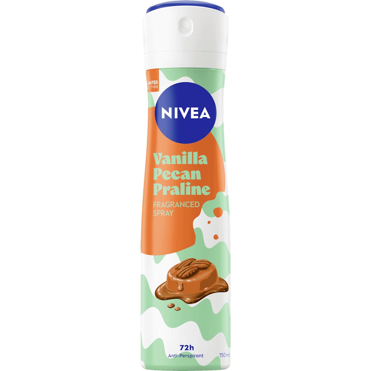 NIVEA anti-transpirant Déodorant spray Vanilla Pecan Praline, 150 ml (NIVEA Antitranspirant Deospray Vanilla Pecan Praline, 150 ml) — produit allemand authentique au Maroc