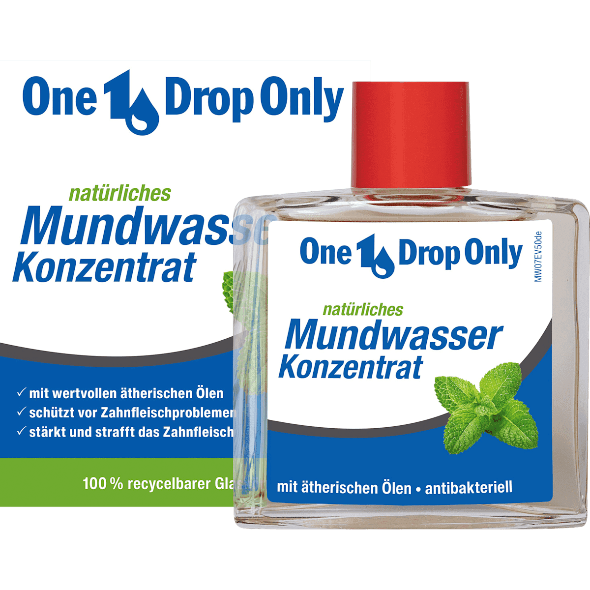One Drop Only Bain de bouche Concentré, sans fluor, 50 ml (One Drop Only Mundwasser Konzentrat, fluoridfrei, 50 ml) — produit allemand authentique au Maroc