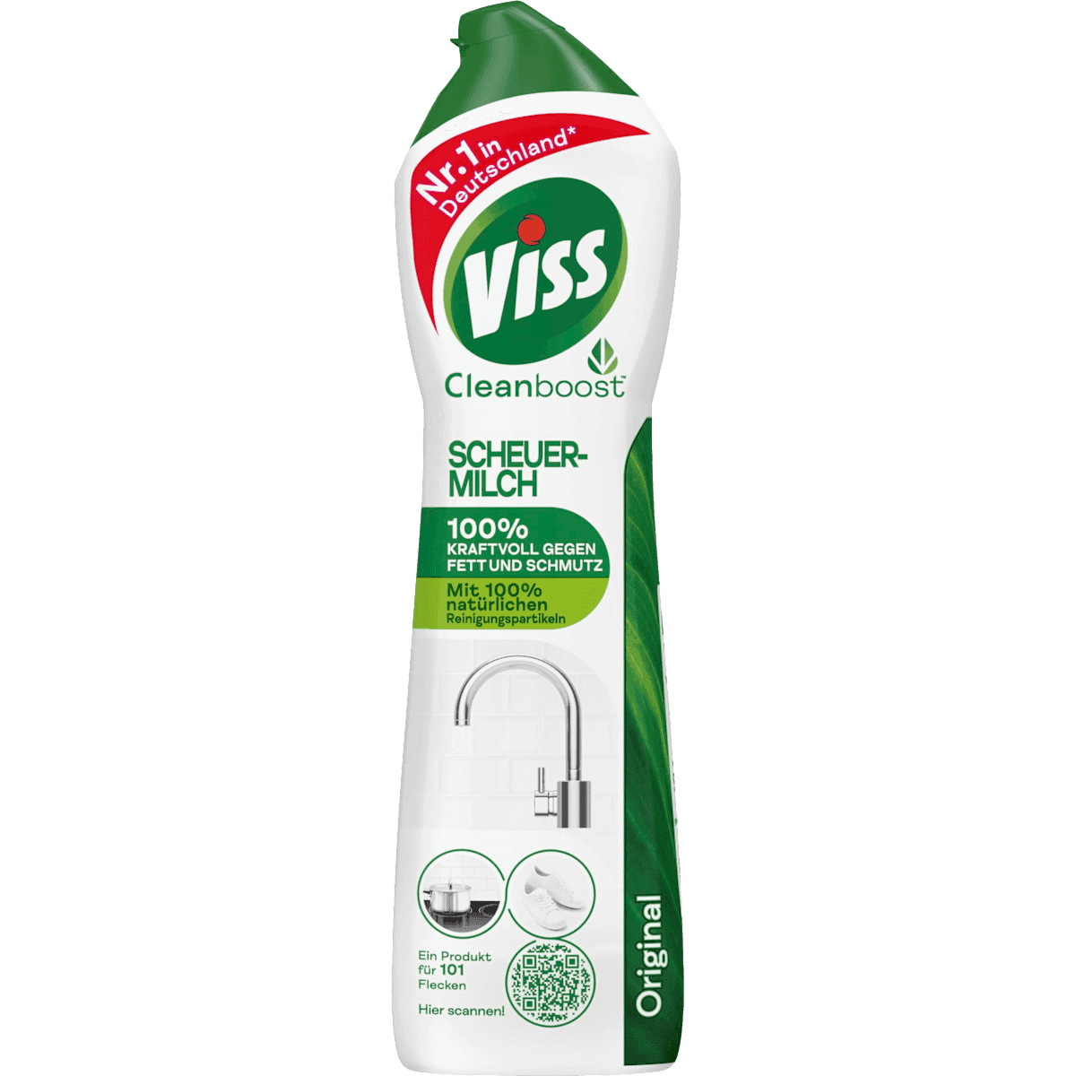 Viss crème à récurer Original avec micro-cristaux, 500 ml (Viss Scheuermilch Original mit Mikro-Kristallen, 500 ml) — produit allemand authentique au Maroc