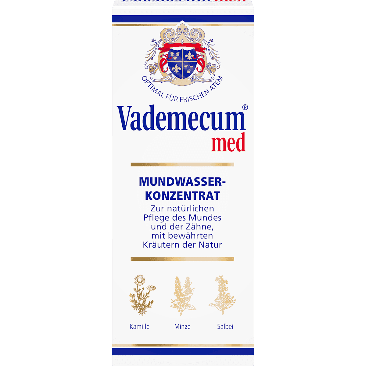 Vademecum mouthwash Concentrate med, 75 ml (Vademecum Mundwasser Konzentrat med, 75 ml) — authentic German product in Morocco