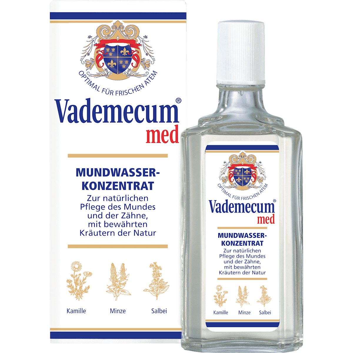 Vademecum mouthwash Concentrate med, 75 ml (Vademecum Mundwasser Konzentrat med, 75 ml) — authentic German product in Morocco