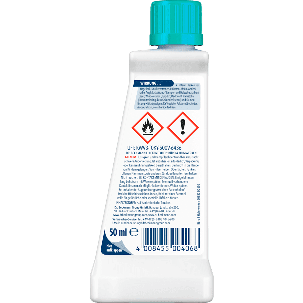 Dr. Beckmann Détachant Fleckenteufel Büro & Heimwerken, 50 ml (Dr. Beckmann Fleckenentferner Fleckenteufel Büro & Heimwerken, 50 ml) — authentic German product in Morocco