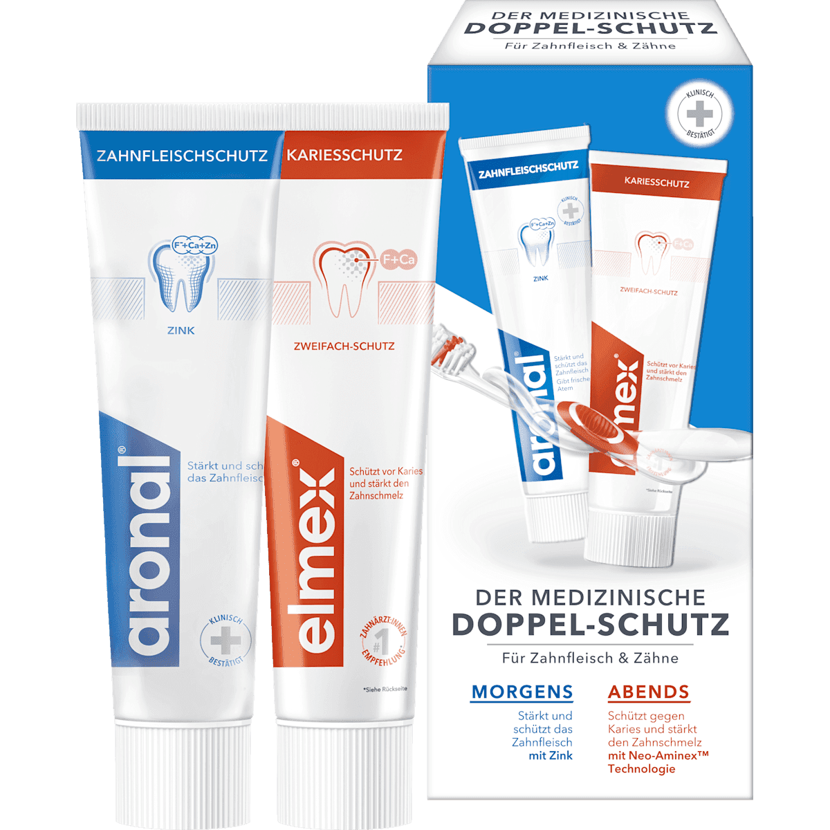 elmex Dentifrice aronal & elmex Mundhygiene-Set (2 x 75 ml), 150 ml — منتج ألماني أصلي في المغرب