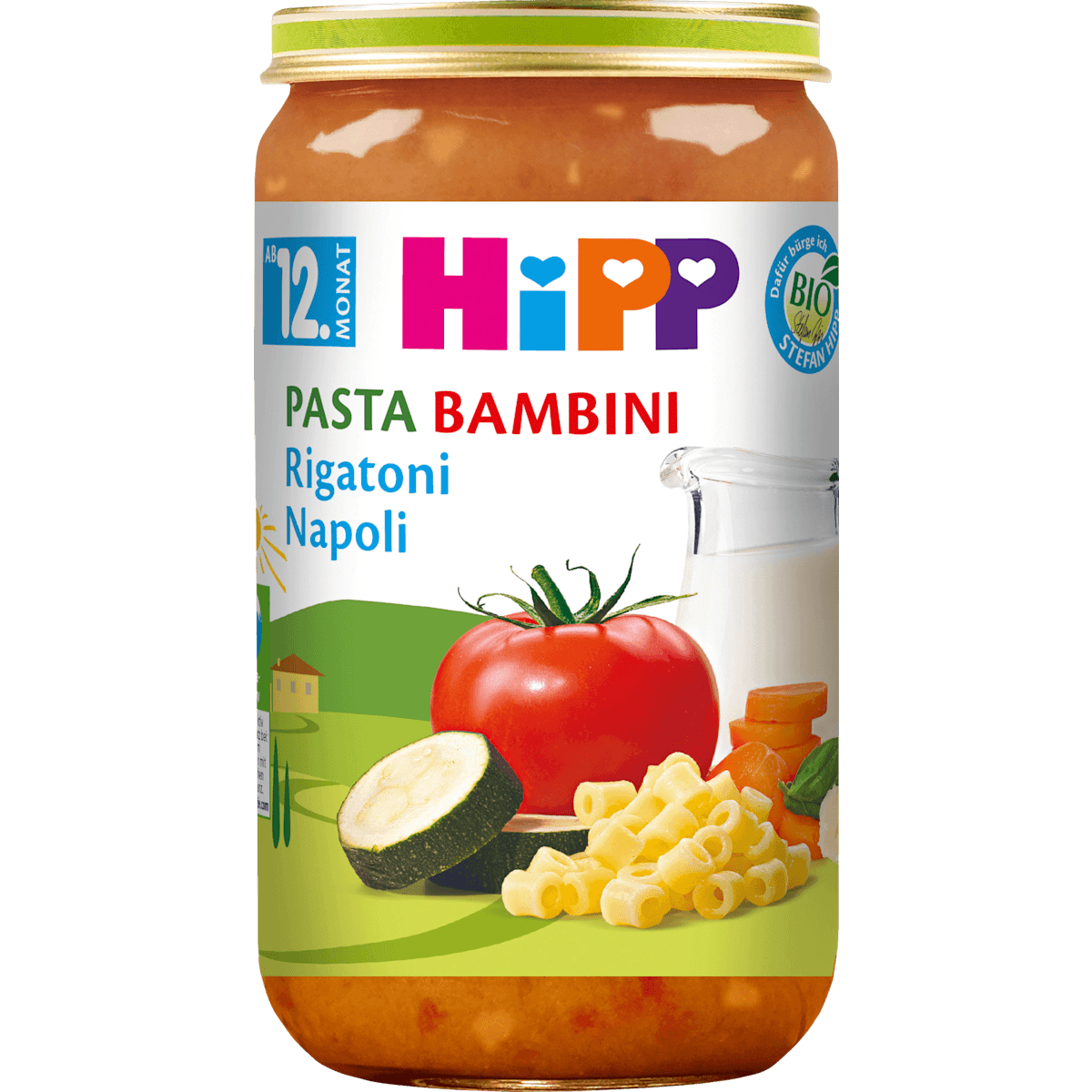 HiPP Petit plat Pasta Rigatoni Napoli dès 12 mois, 250 g (HiPP Menü Pasta Rigatoni Napoli ab dem 12. Monat, 250 g) — منتج ألماني أصلي في المغرب