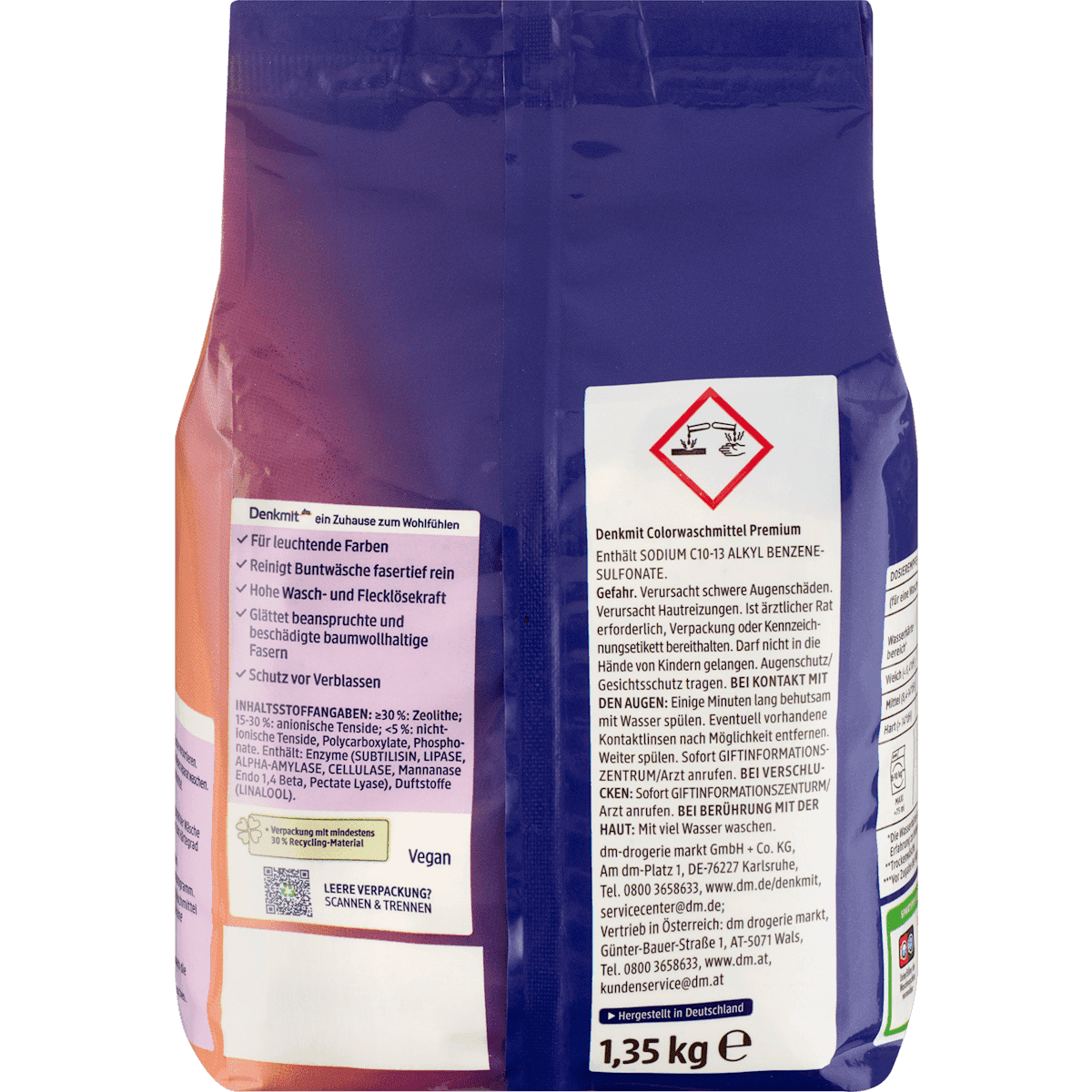 Denkmit Lessive en poudre couleurs, 20 lavages (Denkmit Colorwaschm.Pulver, 20 Wl) — produit allemand authentique au Maroc