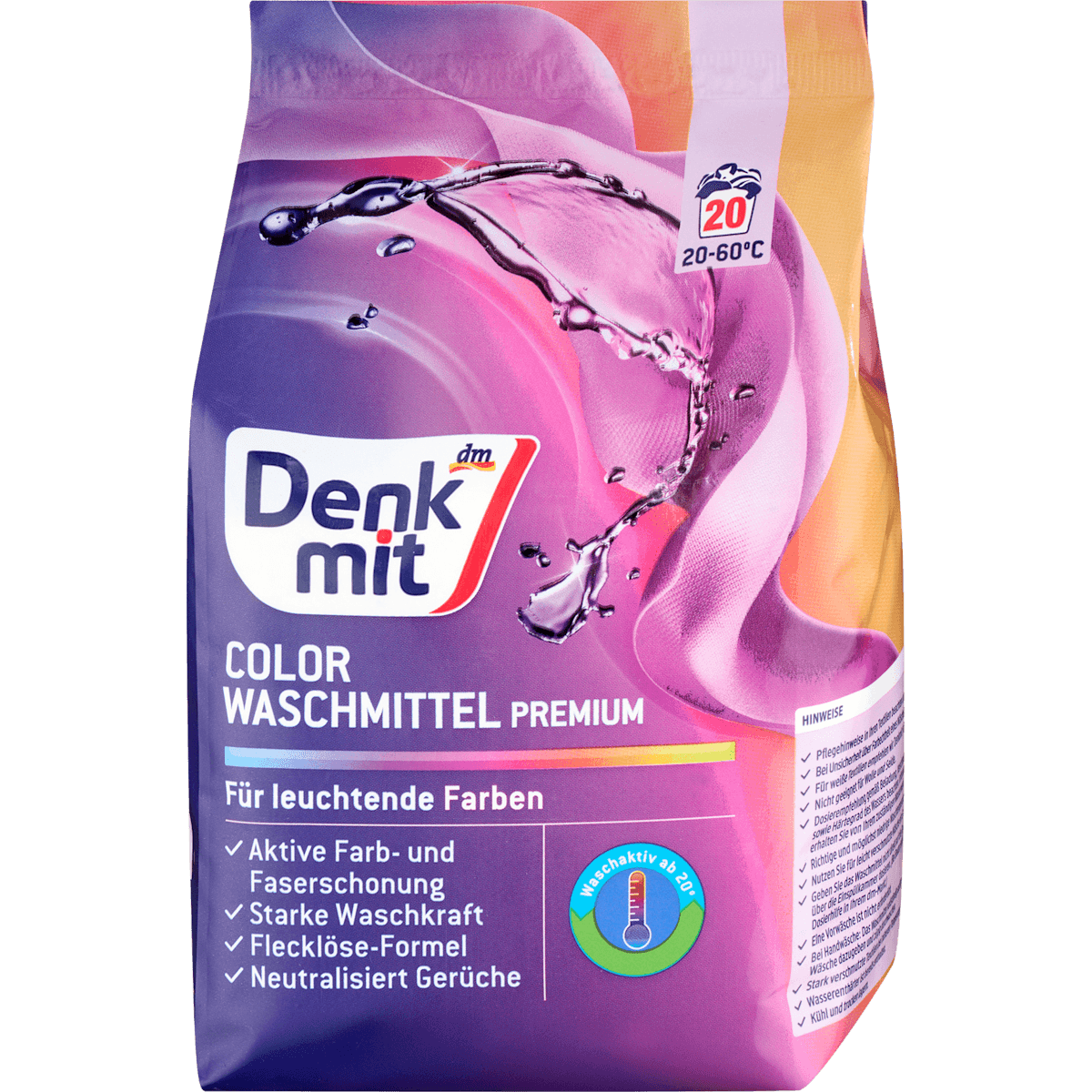 Denkmit Lessive en poudre couleurs, 20 lavages — produit allemand authentique au Maroc