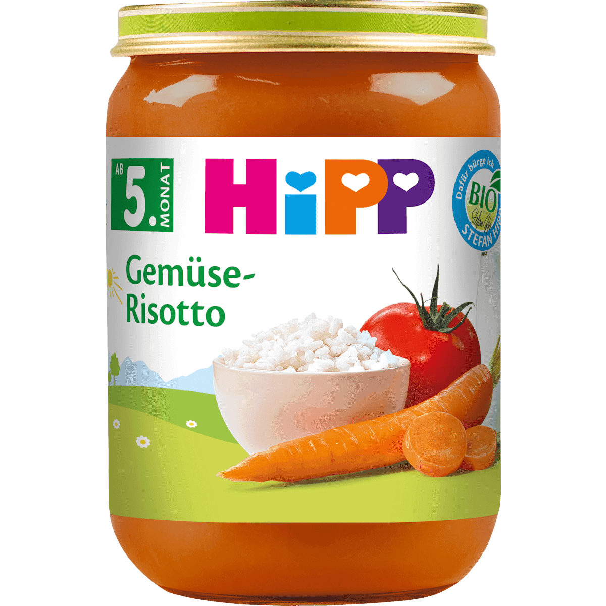 HiPP Petit plat légumes-Risotto, nach dem 4.Monat, 190 g (HiPP Menü Gemüse-Risotto, nach dem 4.Monat, 190 g) — منتج ألماني أصلي في المغرب