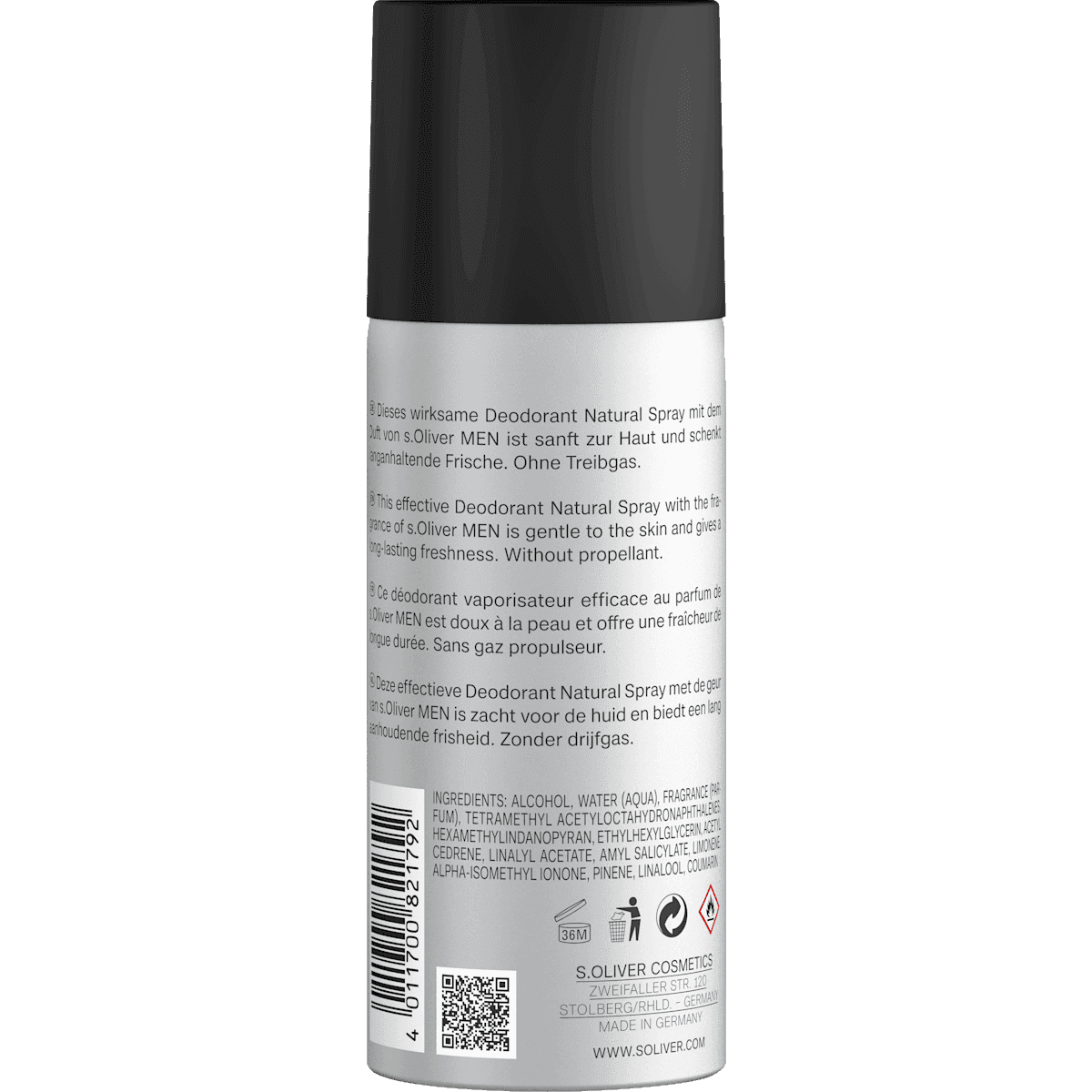 s.Oliver Déodorant vaporisateur Men, 150 ml (s.Oliver Deo Naturalspray Men, 150 ml) — produit allemand authentique au Maroc
