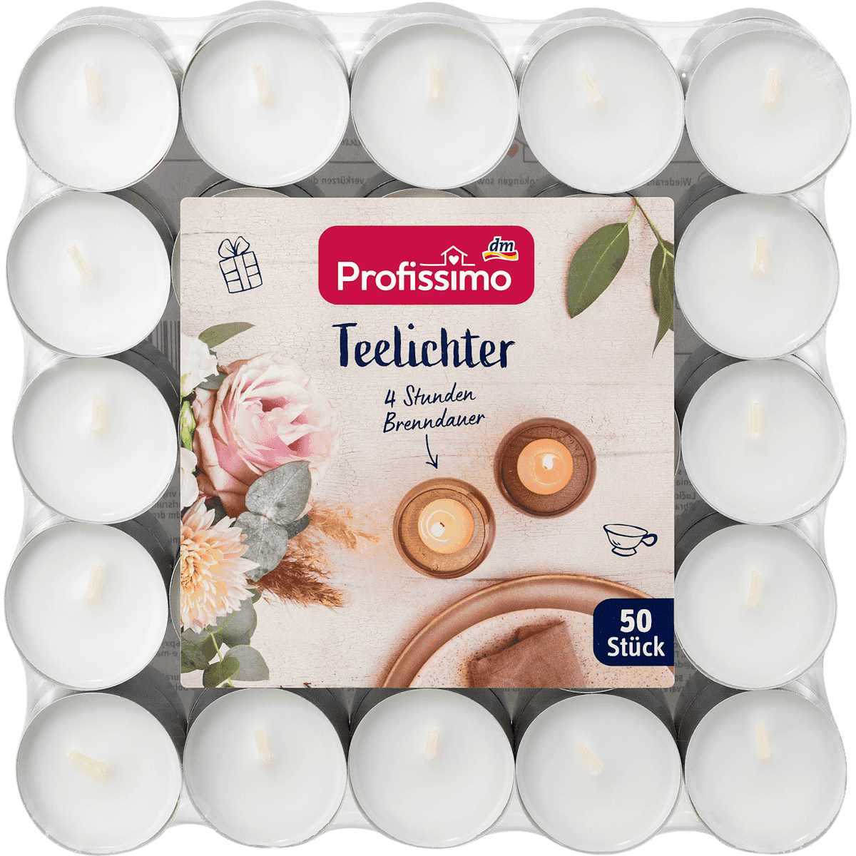 Profissimo Bougies chauffe-plat Alu, 50 pcs (Profissimo Teelichter Alu, 50 St) — authentic German product in Morocco