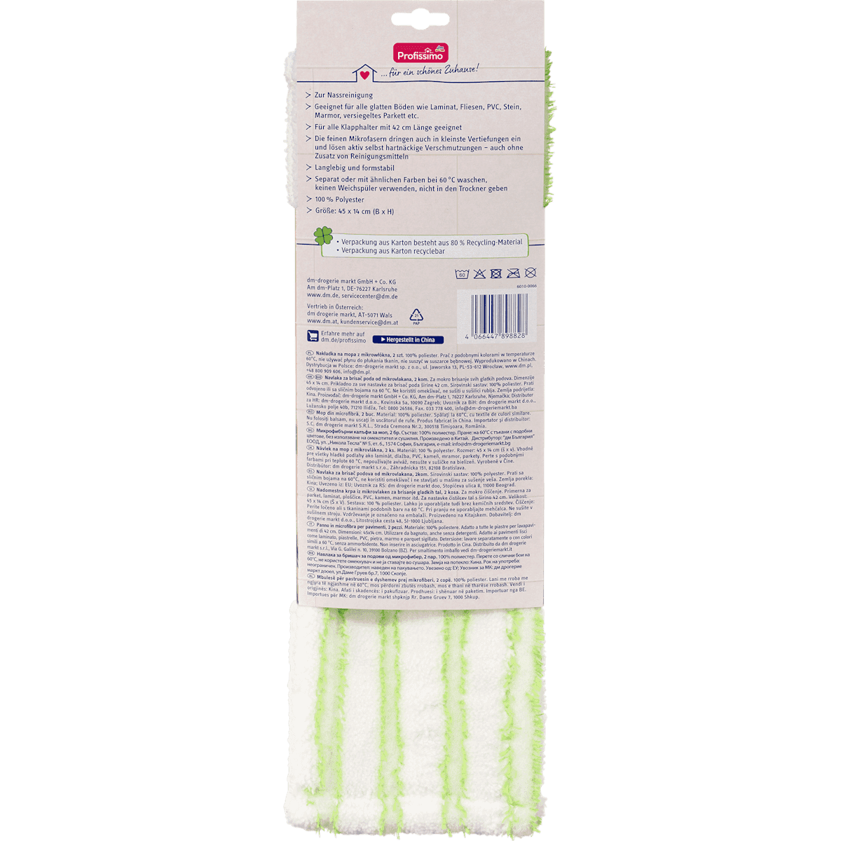 Profissimo Housses de balai microfibre fine, 2 pièces (Profissimo Wischbezüge Mikrofeinfaser, 2 St) — produit allemand authentique au Maroc