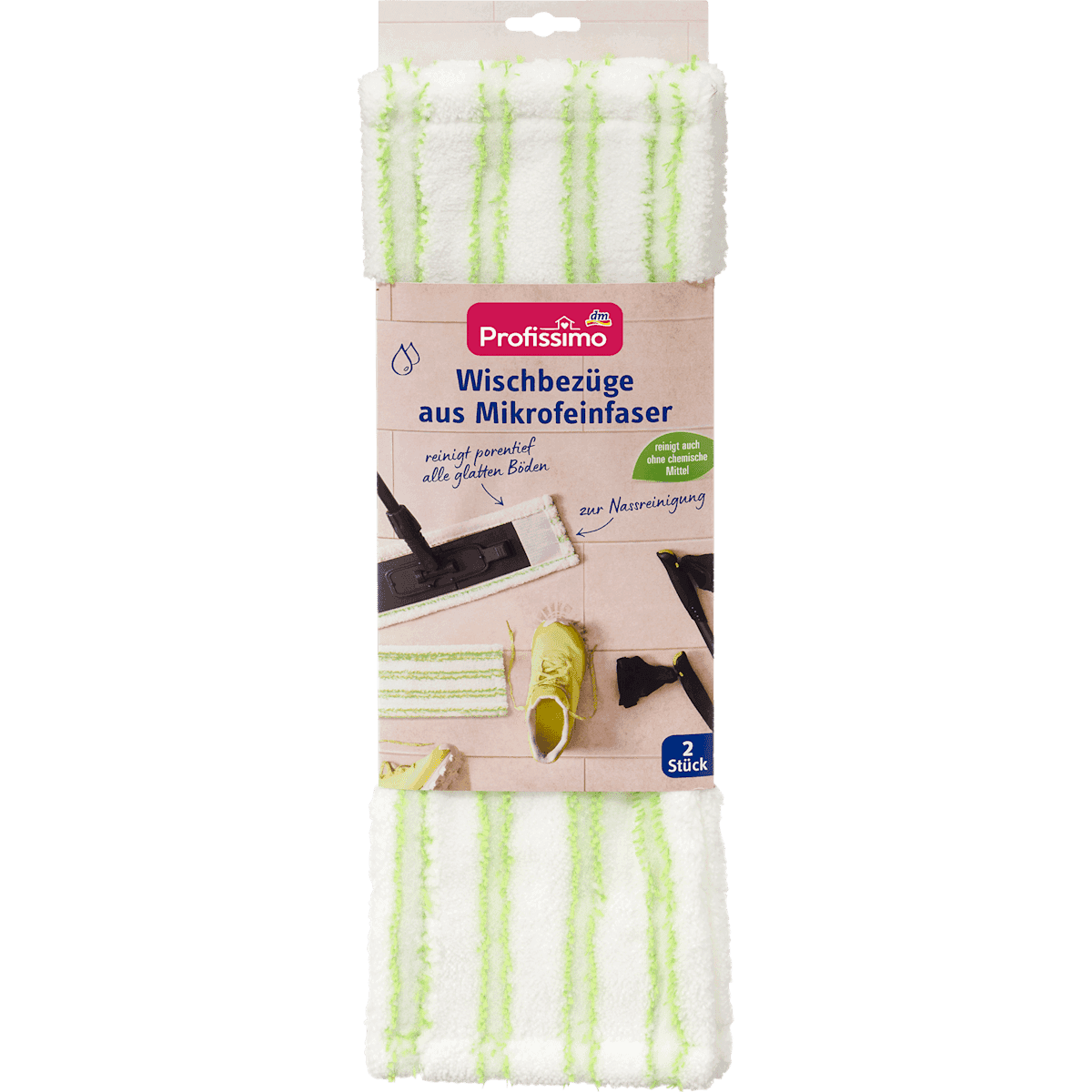 Profissimo Housses de balai microfibre fine, 2 pièces (Profissimo Wischbezüge Mikrofeinfaser, 2 St) — produit allemand authentique au Maroc