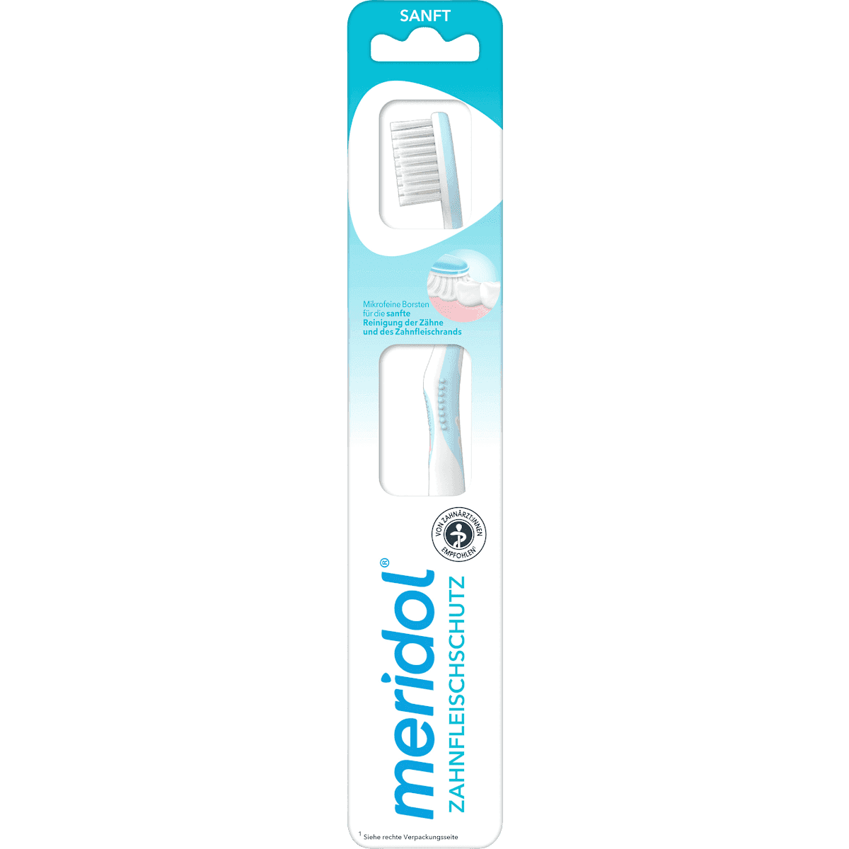 meridol Brosse à dents protection des gencives sanft, 1 pièce — produit allemand authentique au Maroc