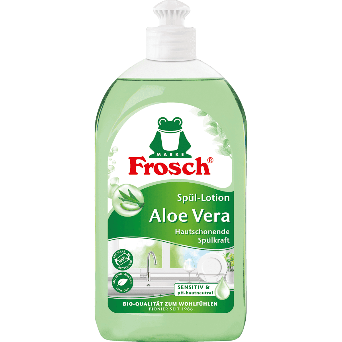 Frosch Liquide vaisselle lotion aloe vera, 500 ml (Frosch Spülmittel-Lotion Aloe Vera, 500 ml) — produit allemand authentique au Maroc