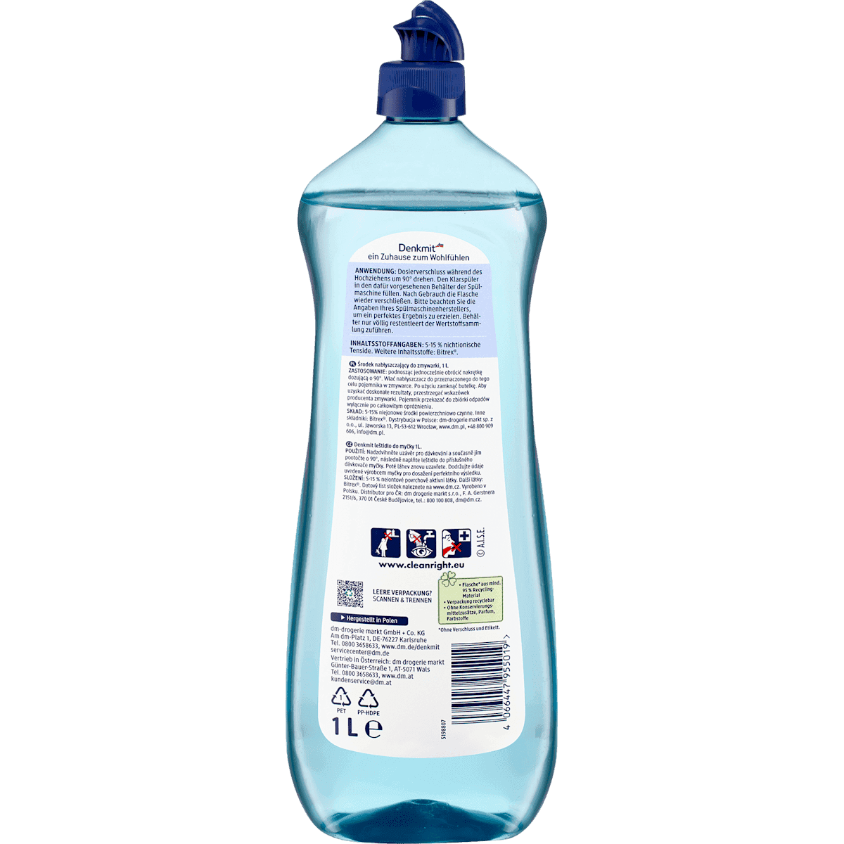 Denkmit Liquide de rinçage, 1 l (Denkmit Klarspüler, 1 l) — produit allemand authentique au Maroc