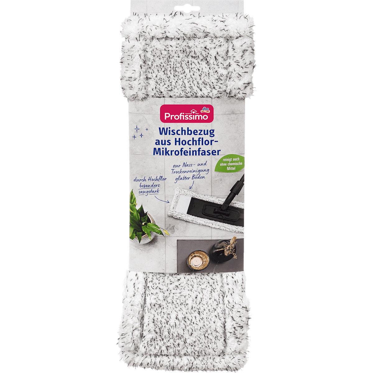 Profissimo Housse de balai en microfibre à poils longs, 1 pièce (Profissimo Wischbezug aus Hochflor-Mikrofeinfaser, 1 St) — produit allemand authentique au Maroc