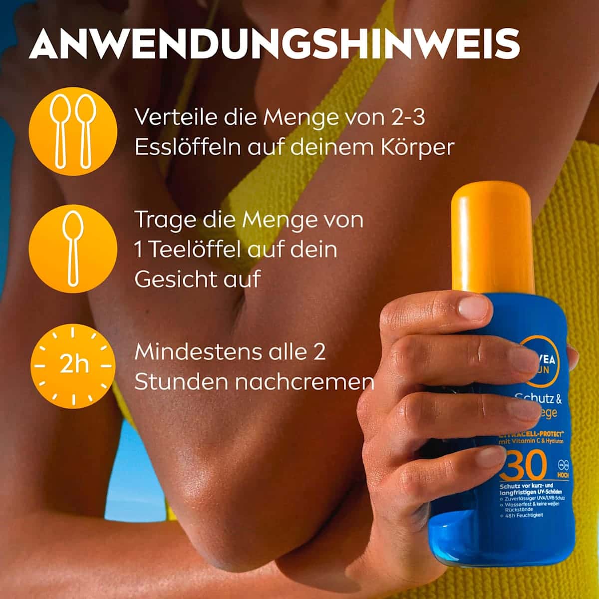NIVEA SUN Spray solaire Protège & Hydrate LSF 30, 200 ml (NIVEA SUN Sonnenspray Schutz & Pflege LSF 30, 200 ml) — منتج ألماني أصلي في المغرب