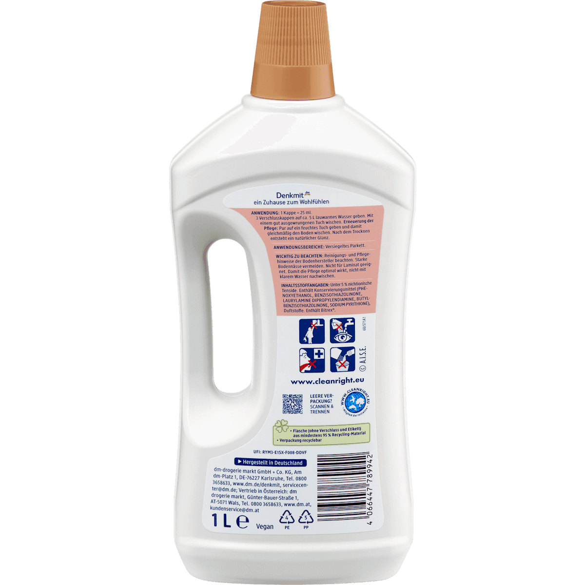 Denkmit Nettoyant sol soin parquet, 1 l (Denkmit Bodenreiniger Parkettpflege, 1 l) — منتج ألماني أصلي في المغرب