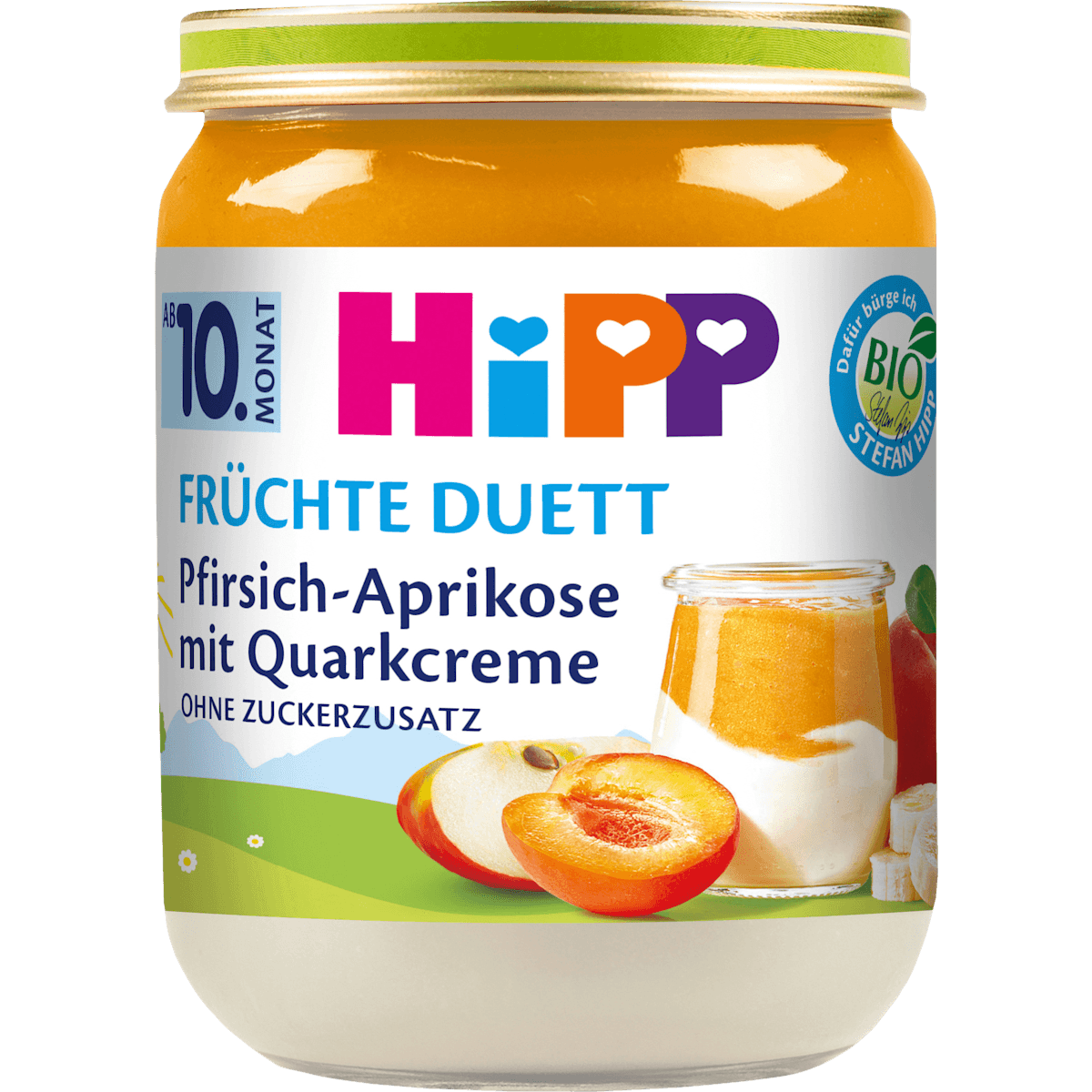 HiPP Frucht & Joghurt Pfirsich-abricot avec Quark-crème, dès 10 mois, 160 g — منتج ألماني أصلي في المغرب