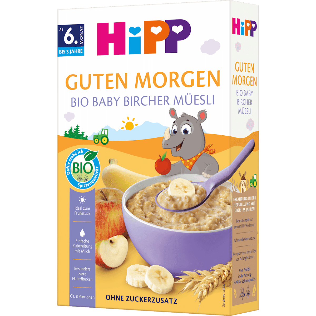 HiPP Getreidebrei Bircher Muesli dès 6 mois, 250 g (HiPP Getreidebrei Bircher Müesli ab dem 6. Monat, 250 g) — منتج ألماني أصلي في المغرب
