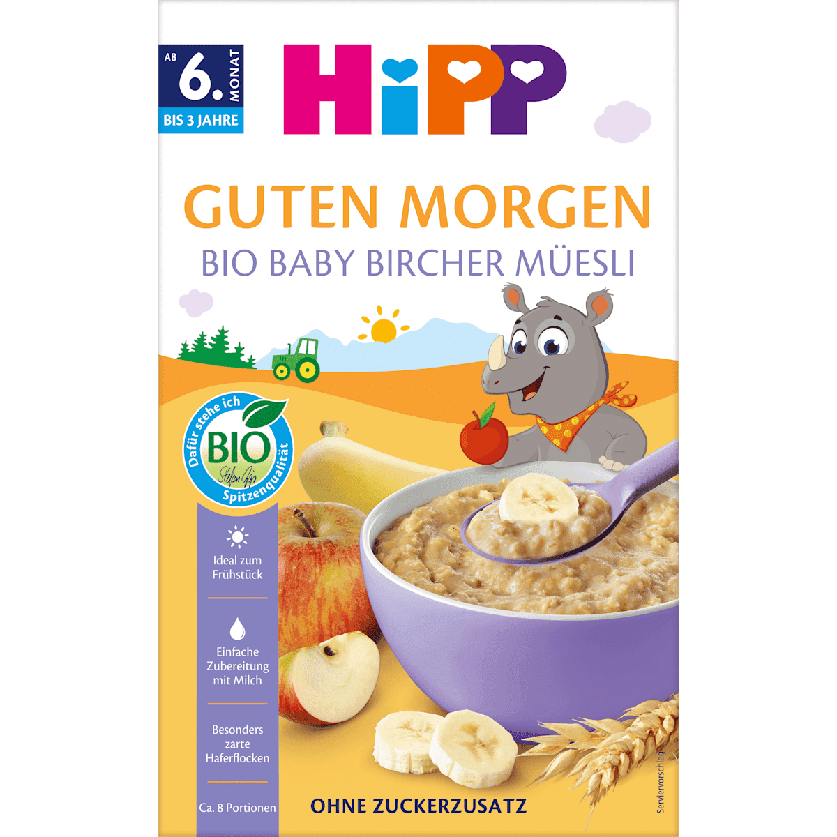 HiPP Getreidebrei Bircher Muesli dès 6 mois, 250 g — منتج ألماني أصلي في المغرب