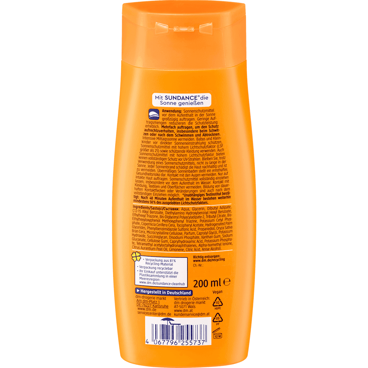 SUNDANCE Milk sun LSF 30, 200 ml (SUNDANCE Sonnenmilch LSF 30, 200 ml) — authentic German product in Morocco