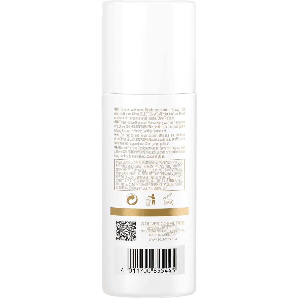 s.Oliver Deodorant spray Selection women, 75 ml (s.Oliver Deo Naturalspray Selection women, 75 ml) — authentic German product in Morocco