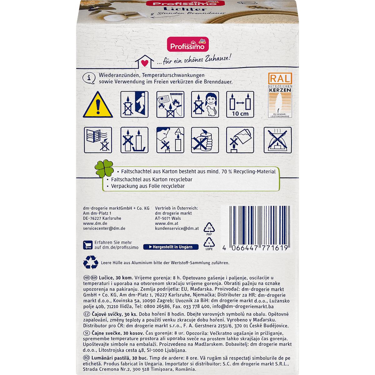 Profissimo Bougies chauffe-plat 8h Alu, 30 pièces (Profissimo Lichter 8h Alu, 30 St) — منتج ألماني أصلي في المغرب
