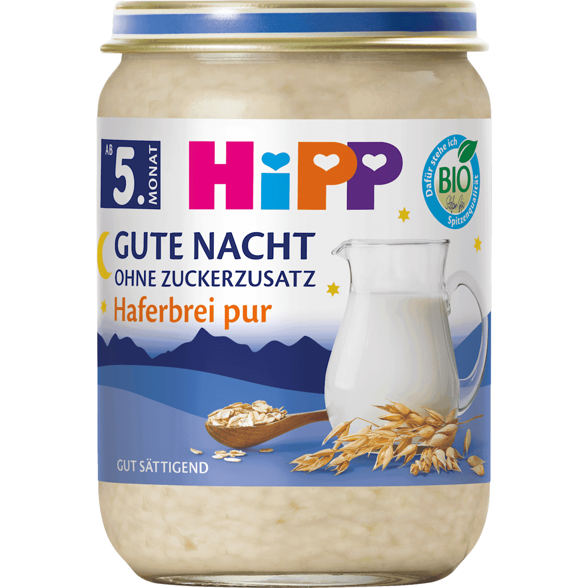 HiPP Bouillie du soir Bonne nuit Porridge d'avoine dès 5 mois, 190 g — منتج ألماني أصلي في المغرب