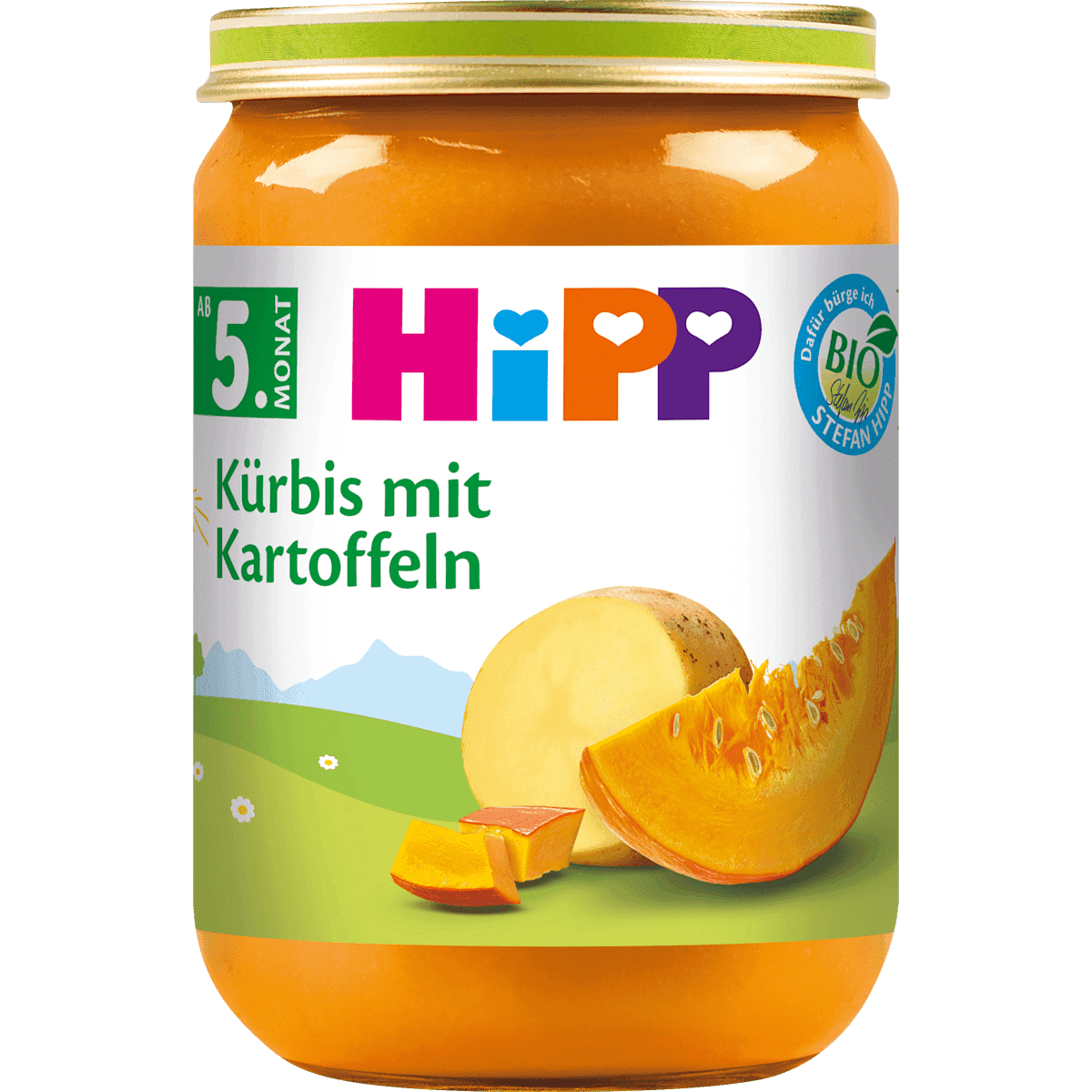 HiPP légumes courge avec pommes de terre, dès 5 mois, 190 g (HiPP Gemüse Kürbis mit Kartoffeln, ab dem 5. Monat, 190 g) — منتج ألماني أصلي في المغرب