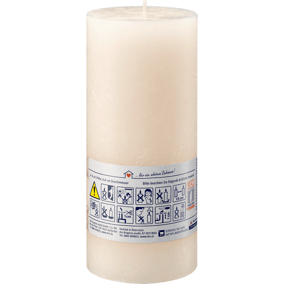 Profissimo Bougie rustique 160/68 ivoire, 1 pièce (Profissimo Kerze rustik 160/68 elfenbein, 1 St) — produit allemand authentique au Maroc