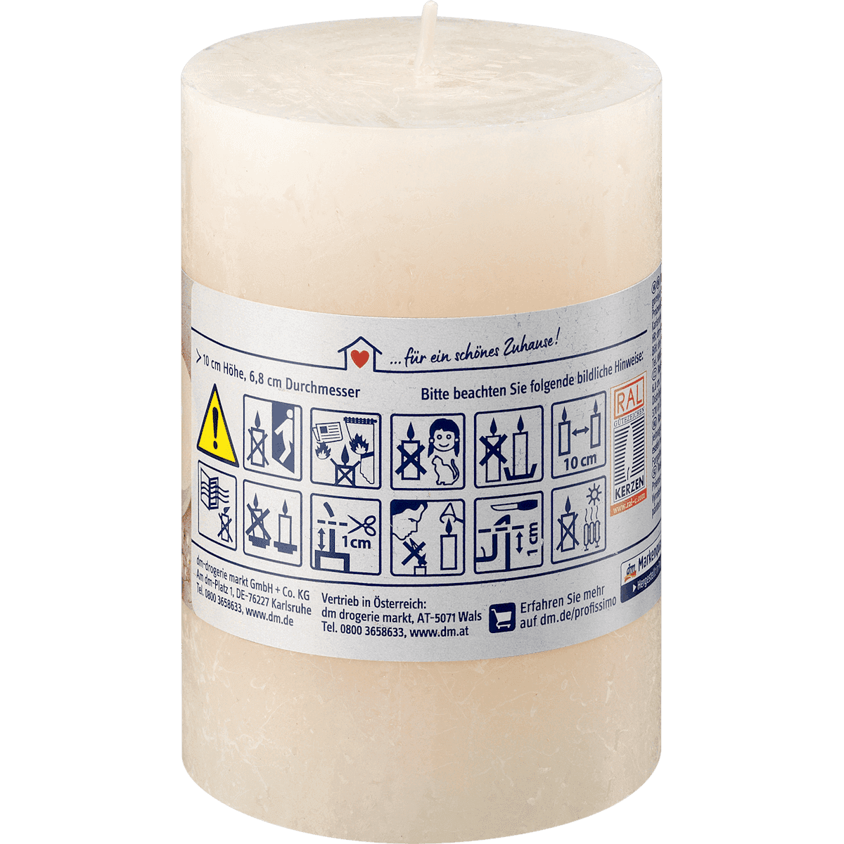 Profissimo Bougie rustique 100/68 ivoire, 1 pièce (Profissimo Kerze rustik 100/68 elfenbein, 1 St) — produit allemand authentique au Maroc