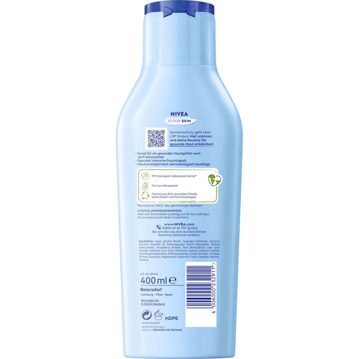 NIVEA SUN After Sun Lotion avec aloe vera & Acide hyaluronique, 400 ml (NIVEA SUN After Sun Lotion mit Aloe Vera & Hyaluron, 400 ml) — منتج ألماني أصلي في المغرب