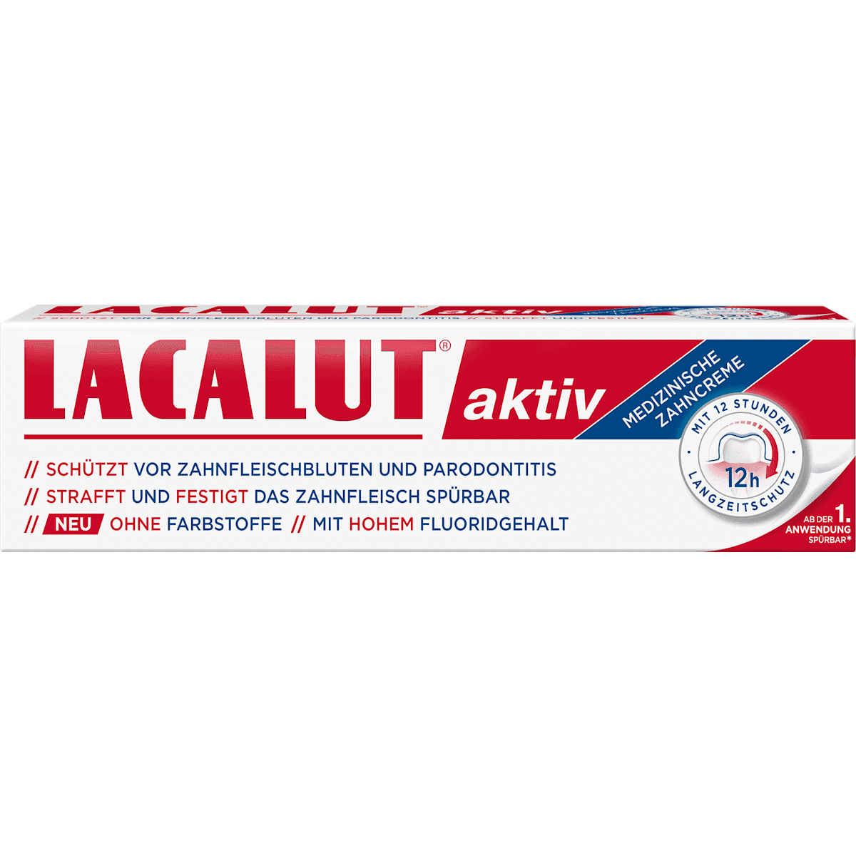 Lacalut Dentifrice aktiv, 100 ml (Lacalut Zahnpasta aktiv, 100 ml) — produit allemand authentique au Maroc