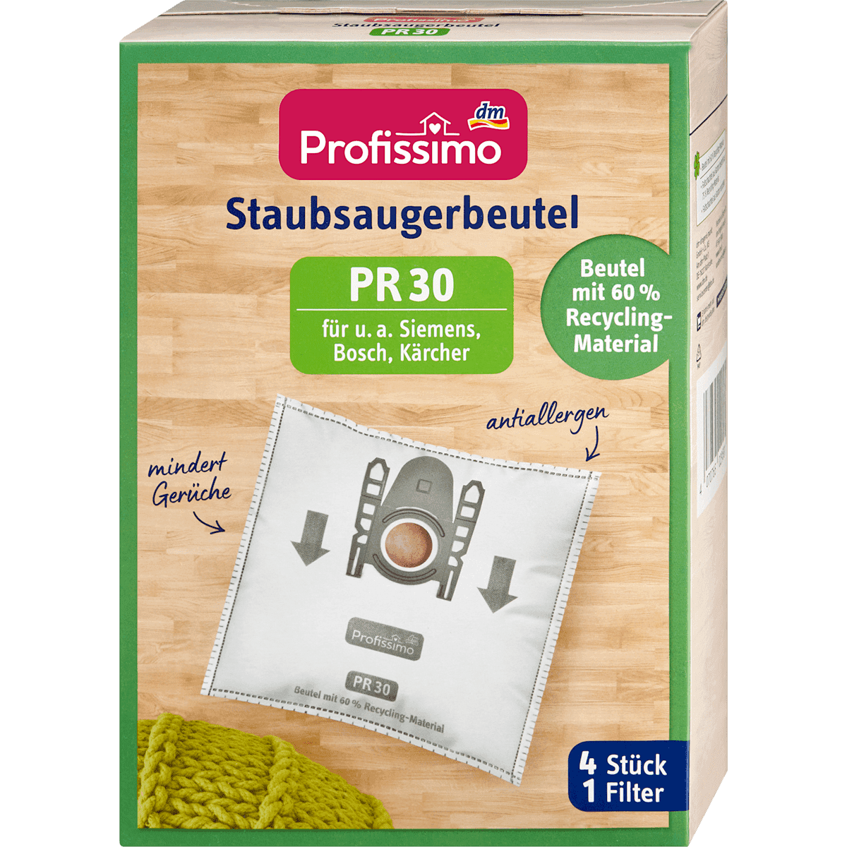 Profissimo Sacs d'aspirateur PR30 & Filter, 4 pièces (Profissimo Staubsaugerbeutel PR30 & Filter, 4 St) — produit allemand authentique au Maroc