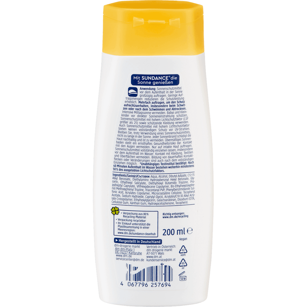 SUNDANCE Milk sun Kids MED ultra sensitive LSF 50+, 200 ml (SUNDANCE Sonnenmilch Kids MED ultra sensitiv LSF 50+, 200 ml) — authentic German product in Morocco