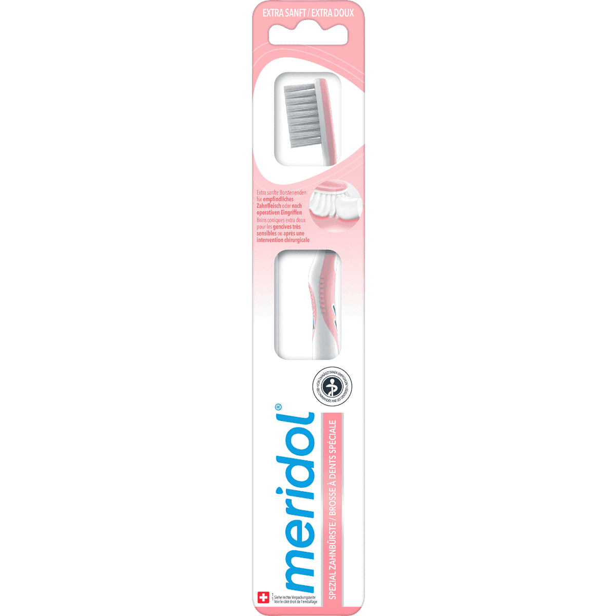 meridol Brosse à dents Spezial extra sanft, 1 pièce — produit allemand authentique au Maroc