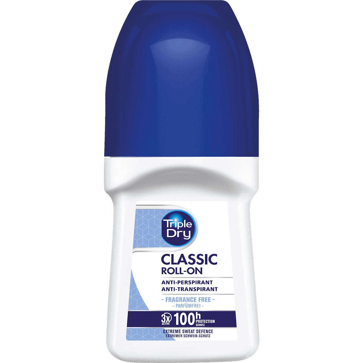 Triple Dry anti-transpirant Déodorant bille Classic, 50 ml (Triple Dry Antitranspirant Deo Roll-on Classic, 50 ml) — produit allemand authentique au Maroc