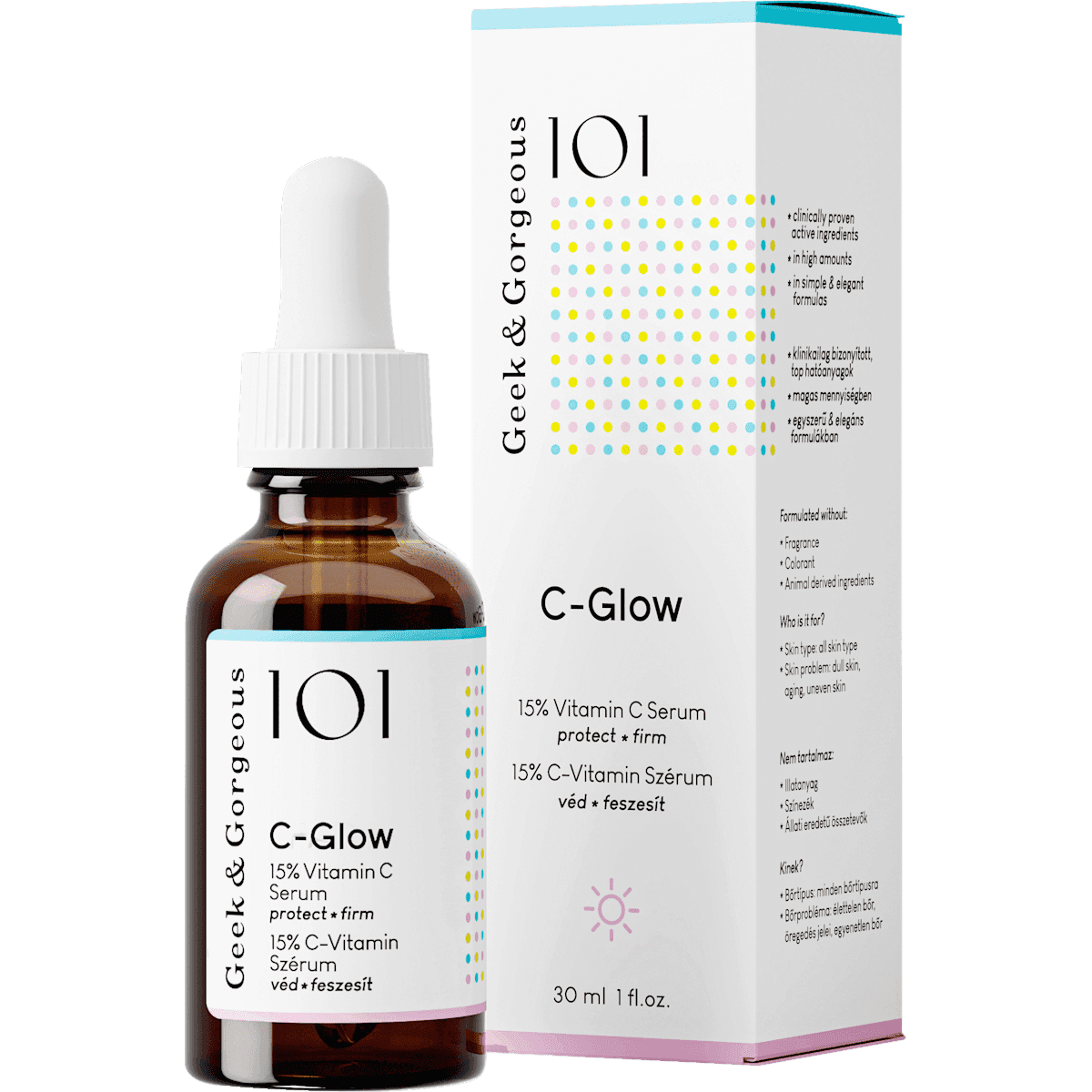 Geek&Gorgeous Sérum visage 101 C-Glow 15% Vitamine C, 30 ml — منتج ألماني أصلي في المغرب