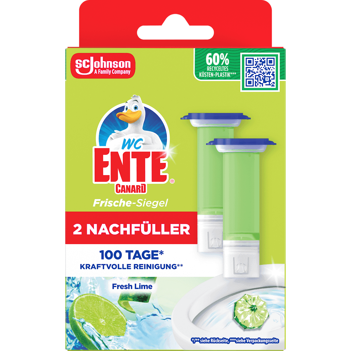 WC-Ente Nettoyant WC Fresh Discs citron vert recharge 2 pièces, 72 ml — منتج ألماني أصلي في المغرب