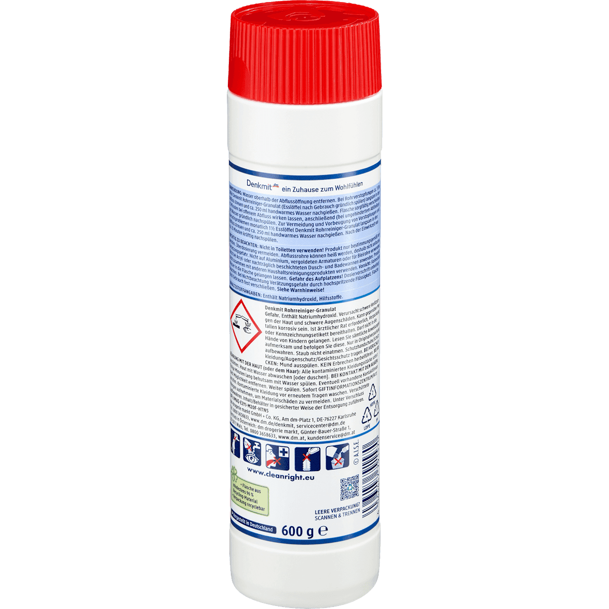 Denkmit Déboucheur canalisations granulés, 600 g (Denkmit Rohrreiniger Granulat, 600 g) — authentic German product in Morocco