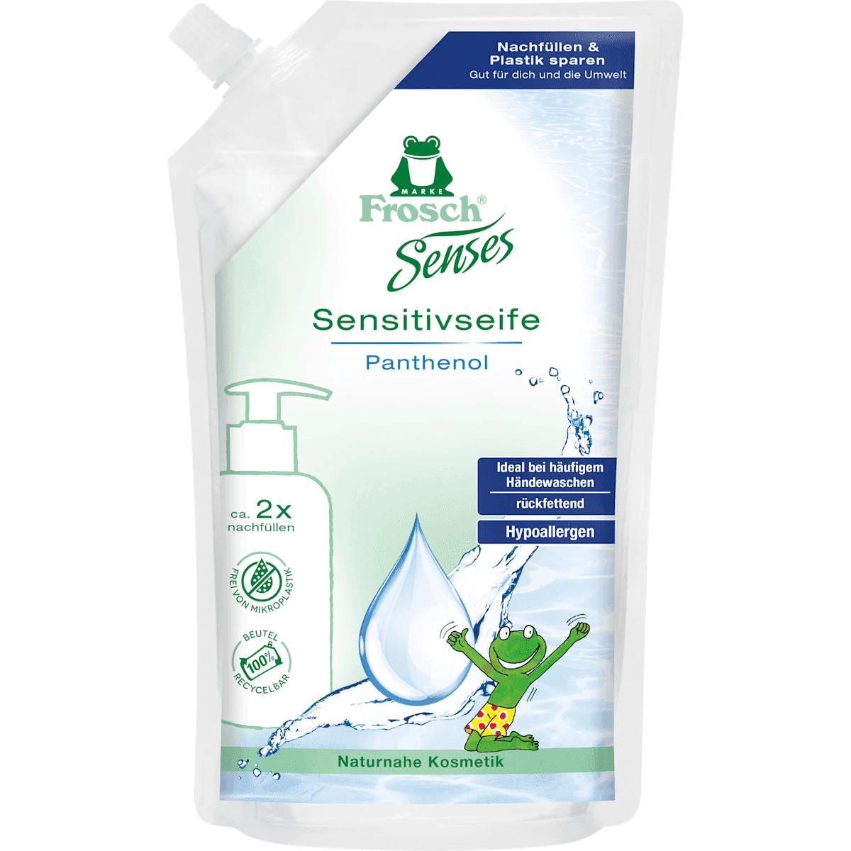 Frosch Savon liquide sensitiv soin pur recharge, 500 ml — منتج ألماني أصلي في المغرب