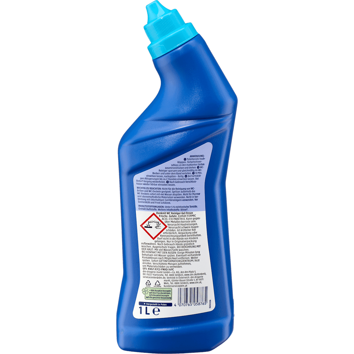 Denkmit Cleanser WC freshness océan, 1 l (Denkmit WC-Reiniger Ozeanfrische, 1 l) — authentic German product in Morocco