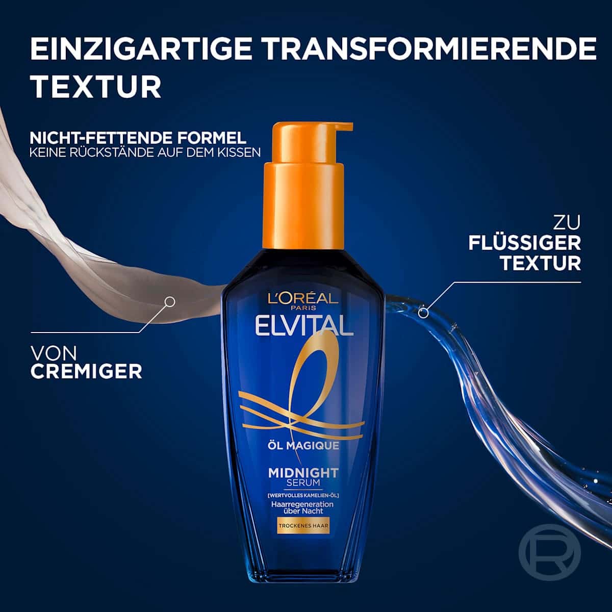 L'ORÉAL PARiS ELVITAL hair serum oil Magic Midnight Serum, 100 ml (L'ORÉAL PARiS ELVITAL Haarserum Öl Magique Midnight Serum, 100 ml) — authentic German product in Morocco