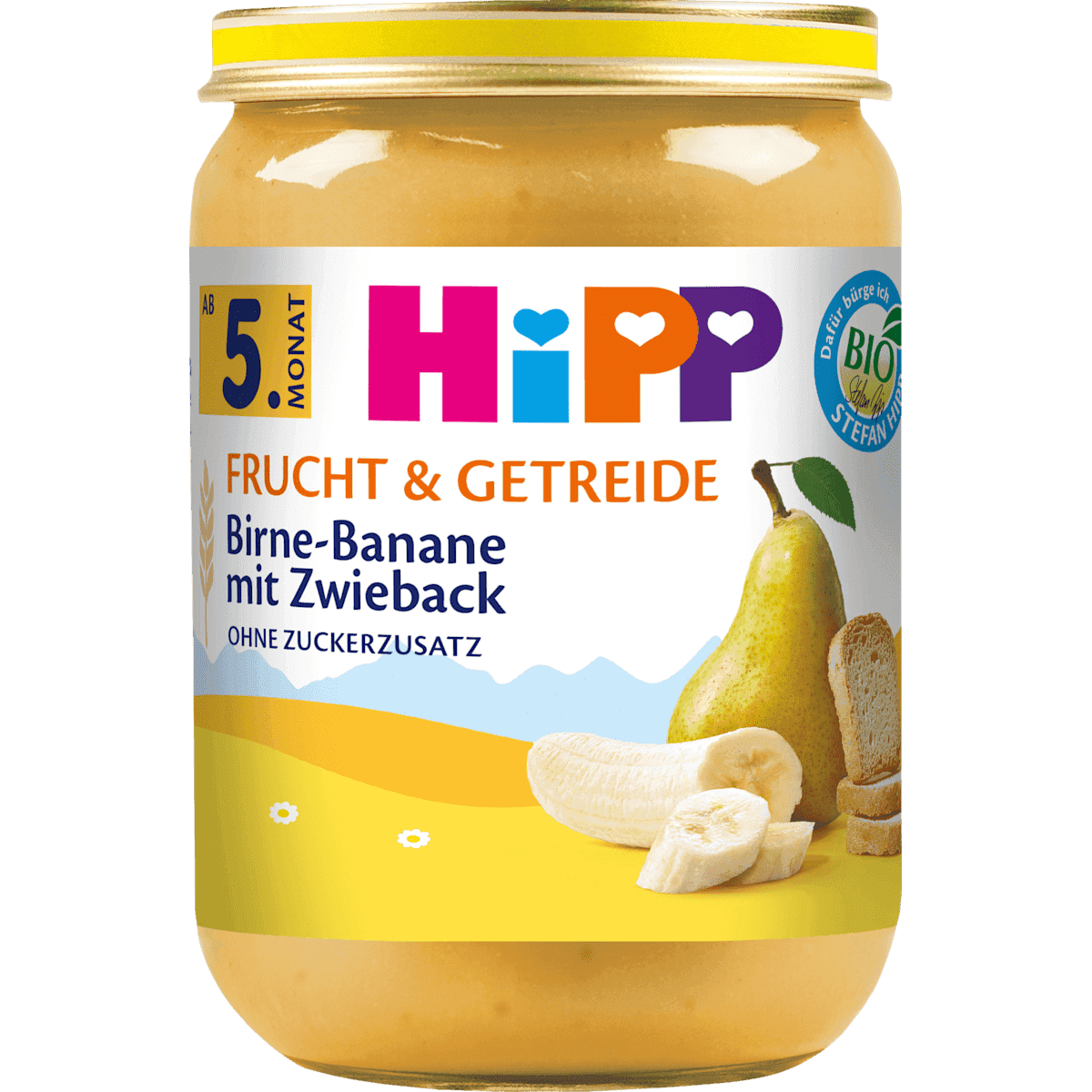 HiPP Frucht & Getreide Birne-Banane avec Zwieback dès 5 mois, 190 g — منتج ألماني أصلي في المغرب