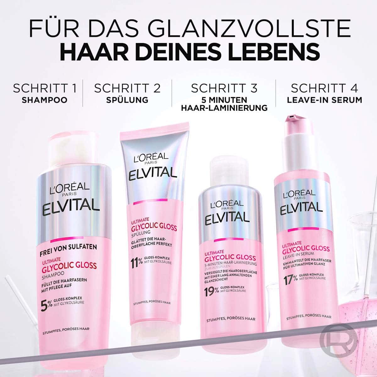 L'ORÉAL PARiS ELVITAL Leave-In Serum Glycolic Gloss, 150 ml — produit allemand authentique au Maroc