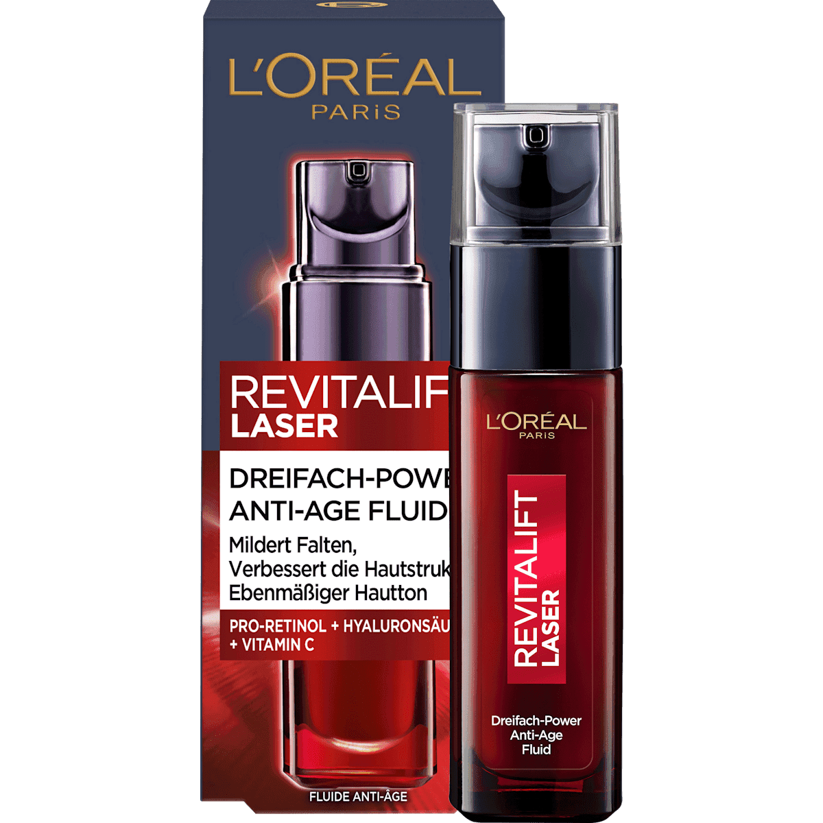 L'ORÉAL PARiS REVITALIFT Anti Age Fluid Revitalift Laser X3, 30 ml — produit allemand authentique au Maroc