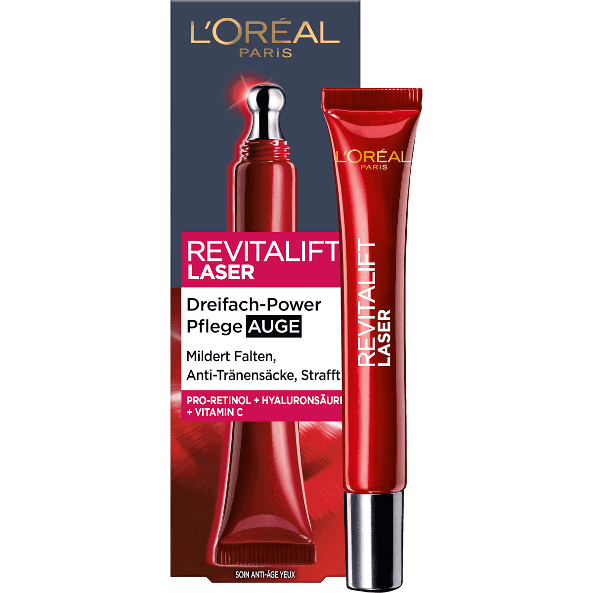L'ORÉAL PARiS REVITALIFT crème contour des yeux Revitalift Laser X3 Anti Age avec Caféine, 15 ml — produit allemand authentique au Maroc