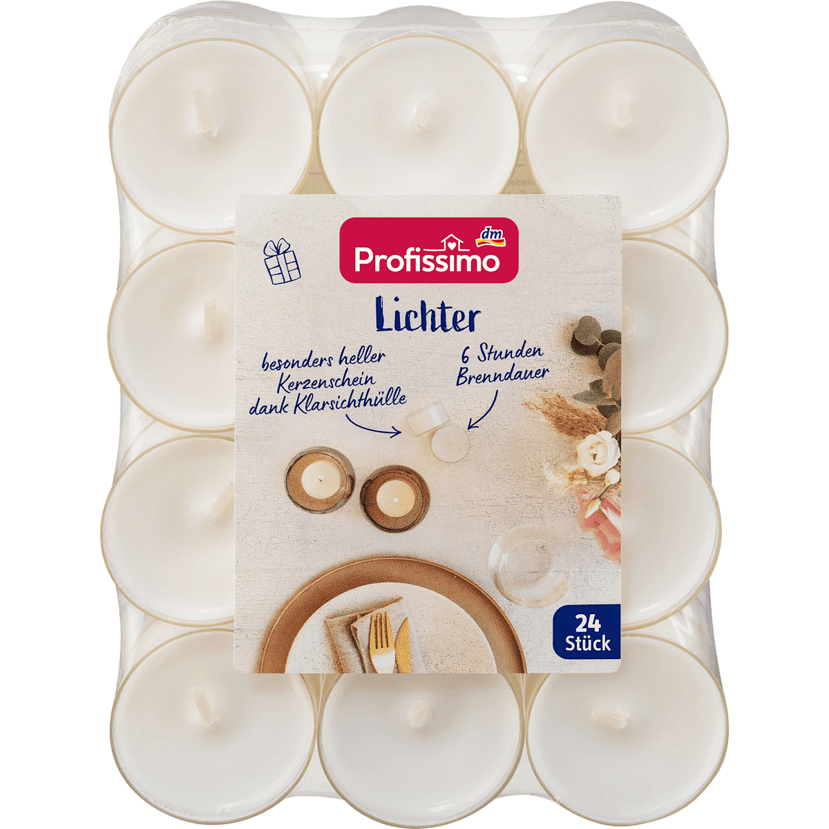 Profissimo Bougies chauffe-plat 6h PC, 24 pièces (Profissimo Lichter 6h PC, 24 St) — منتج ألماني أصلي في المغرب