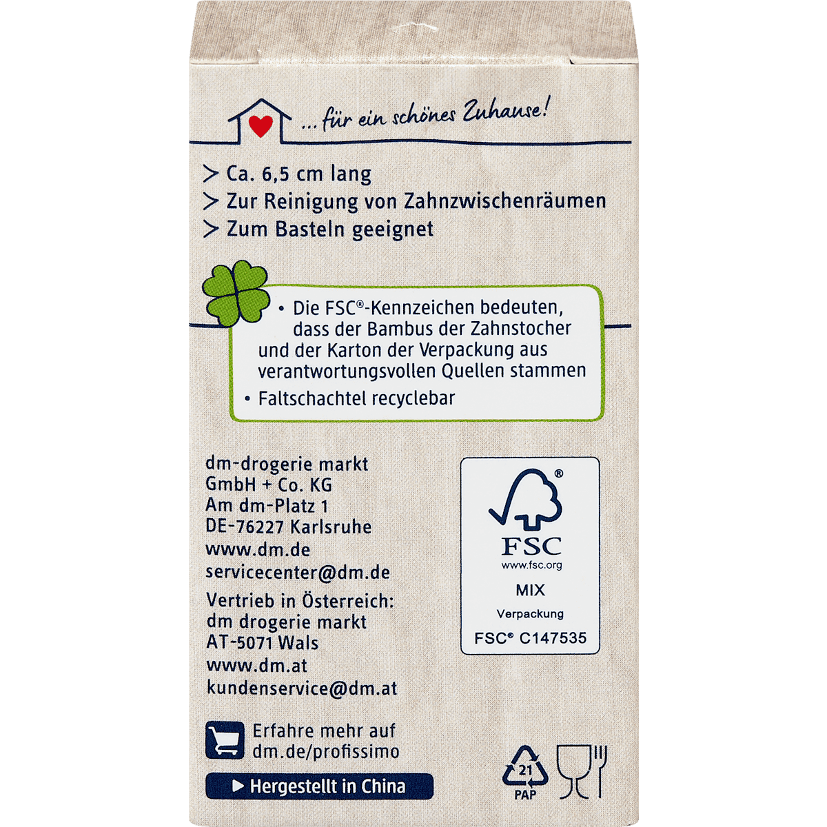 Profissimo Cure-teeth, 180 pcs (Profissimo Profissimo Zahnstocher, 180 St) — authentic German product in Morocco