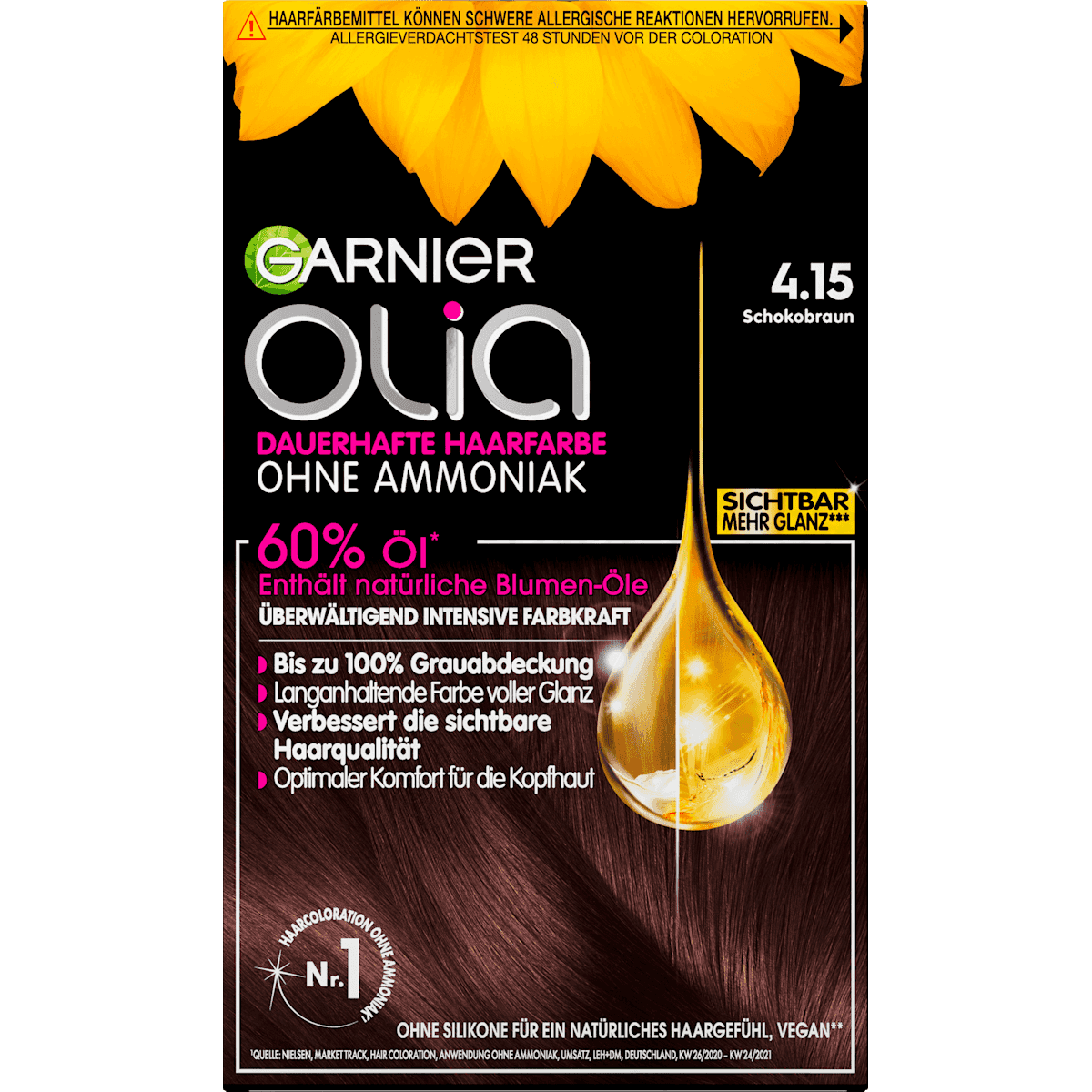 GARNIER olia Coloration 4.15 brun chocolat, 1 pièce — منتج ألماني أصلي في المغرب